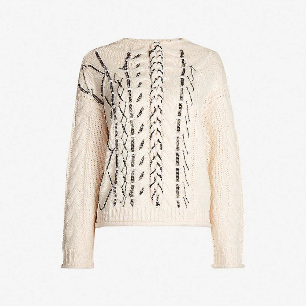 TopShop Chain Chunky Knit Sweater